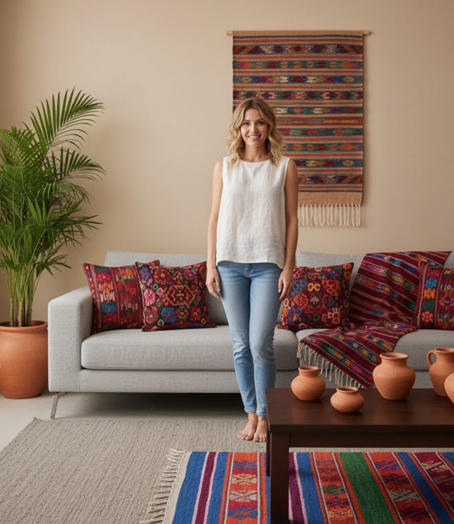 Add Handwoven Textiles for Cultural Warmth