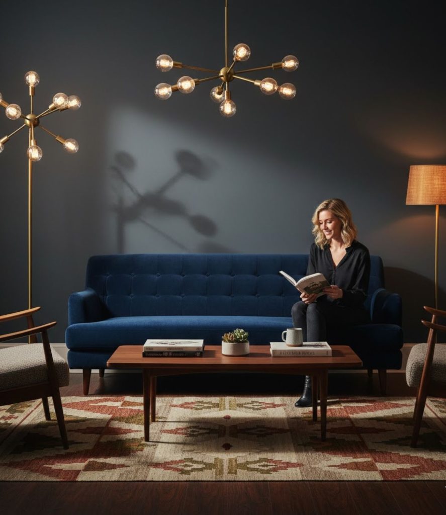 Add a Retro-Inspired Velvet Sofa
