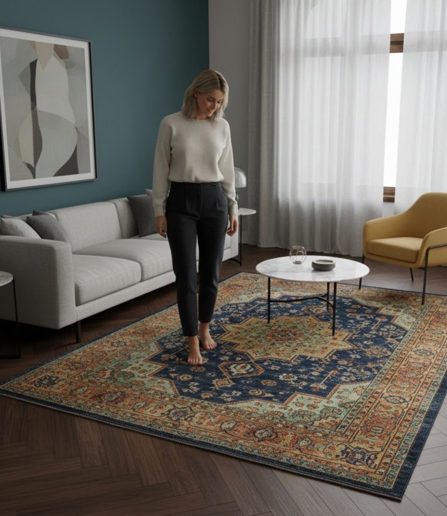Choose Rich Rugs with Modern Furniture