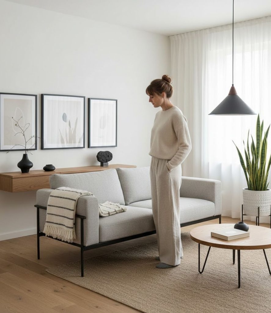 Combine Black Accents With Soft Neutrals for Balance