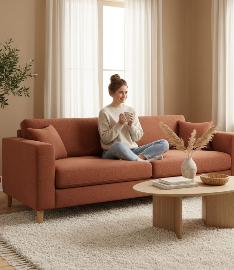 Earth-Tone Modern Sofa Design