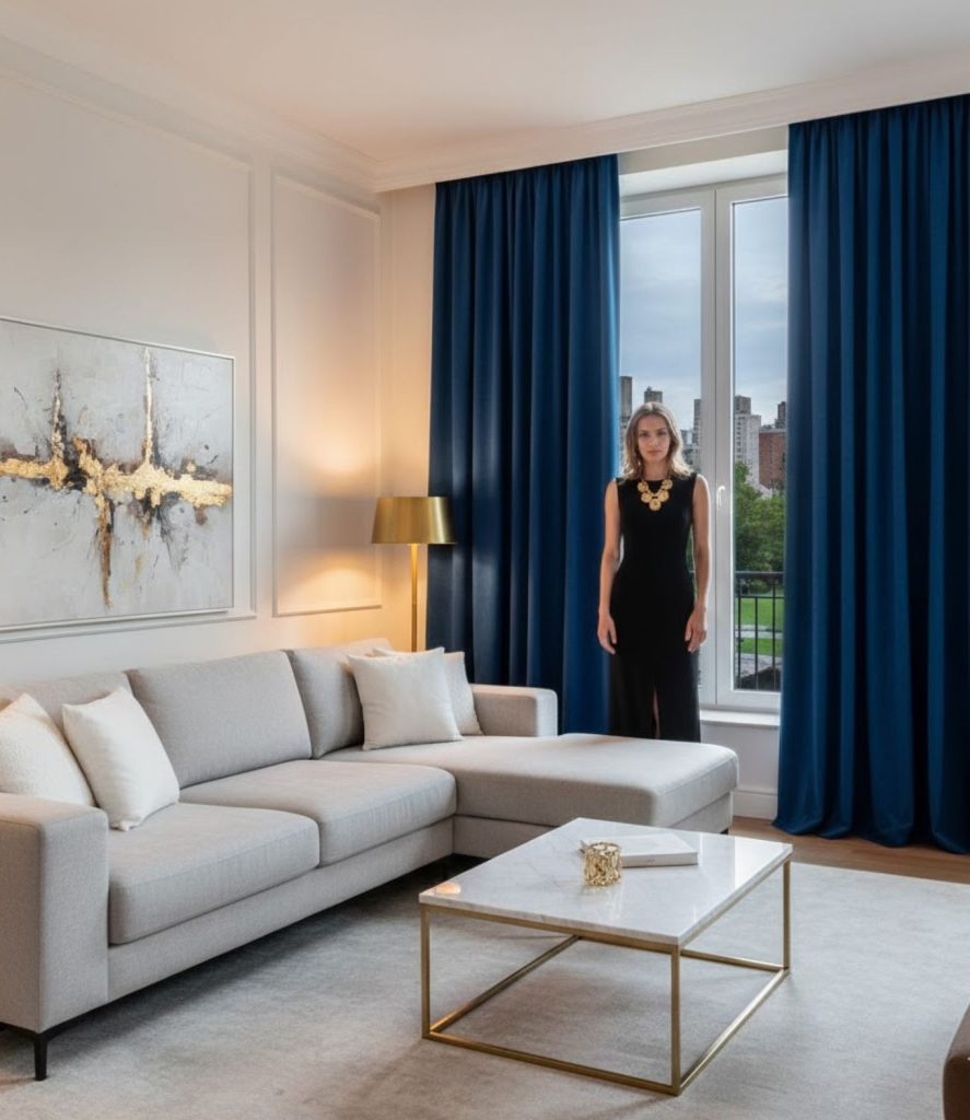 High-Contrast Luxury Drapes
