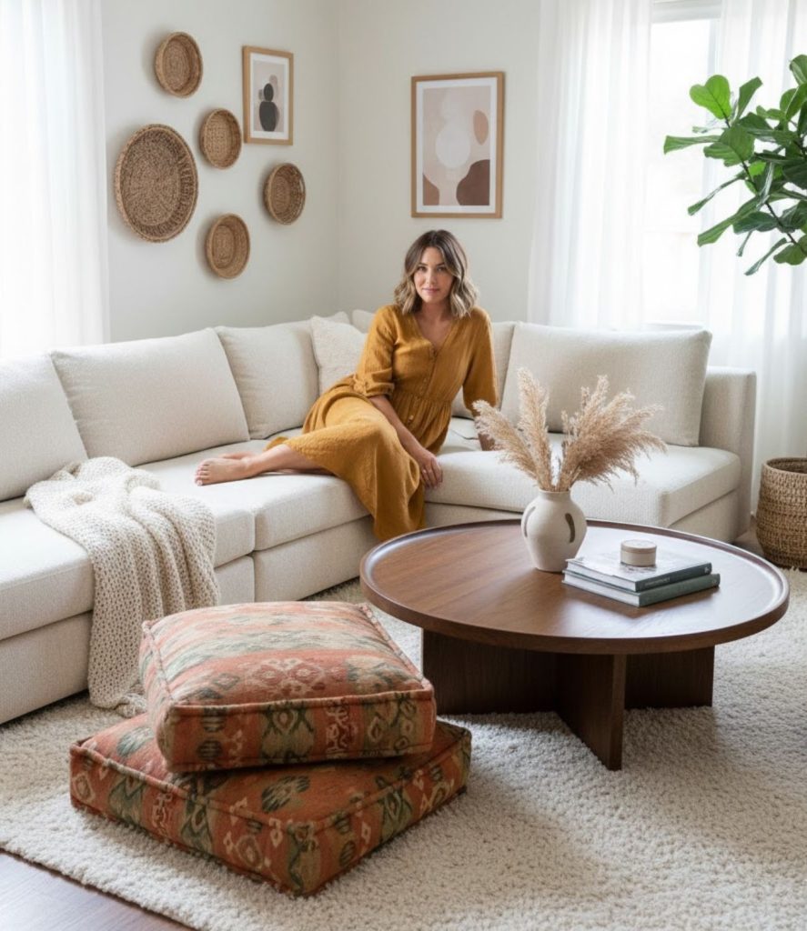 Low-Slung Furniture for a Relaxed Boho Look