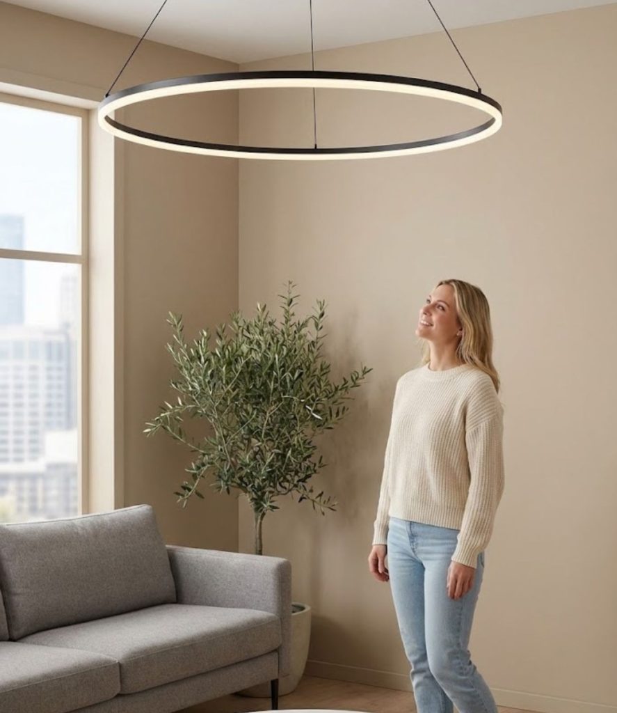 Minimalist Hoop or Ring Chandeliers