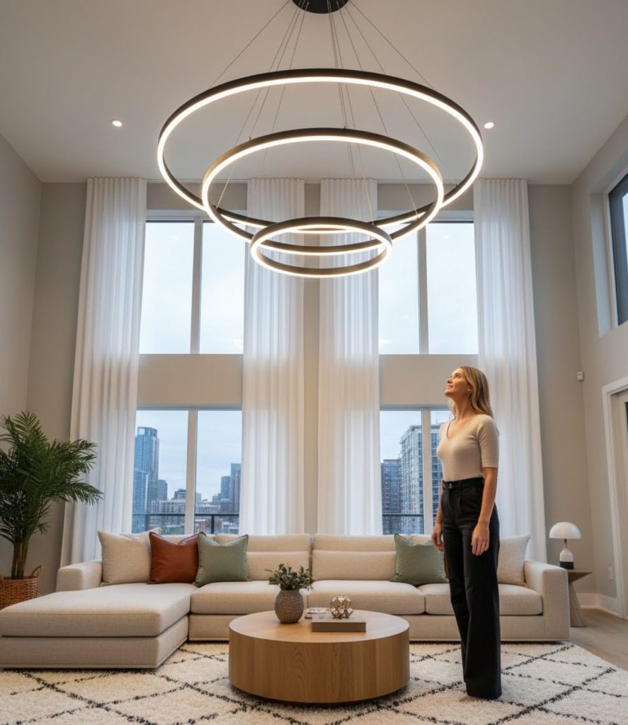 Multi‑Tier / Layered Chandeliers for High Ceilings