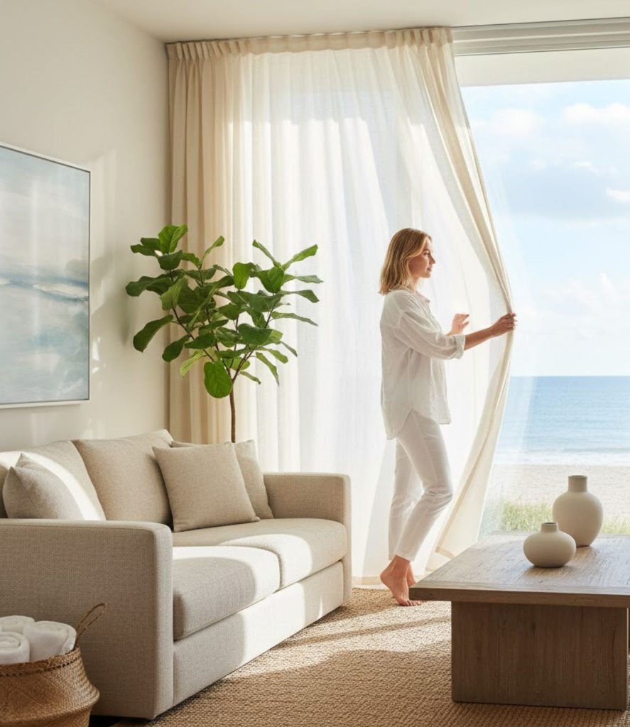 Use Light, Breezy Curtains for Airiness