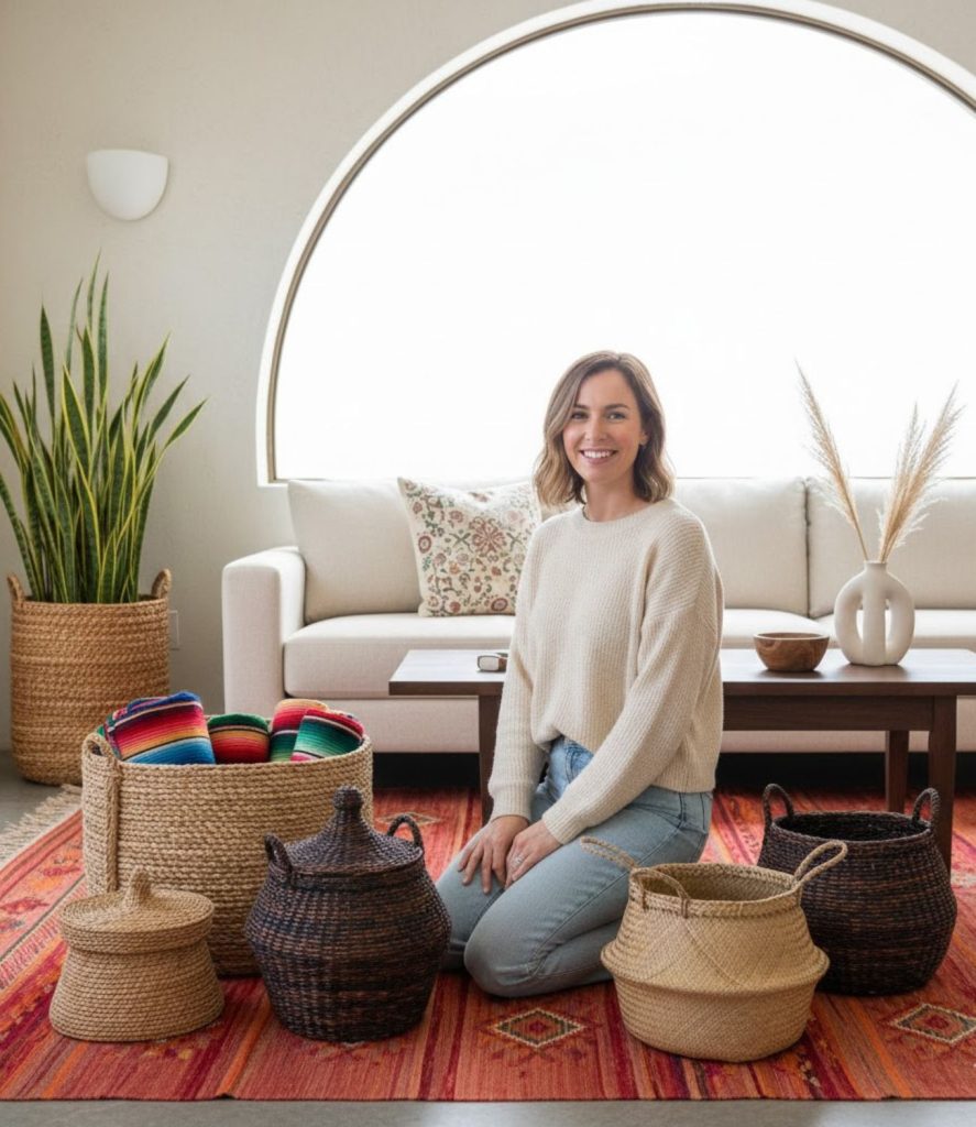 Use Woven Baskets for Storage and Décor