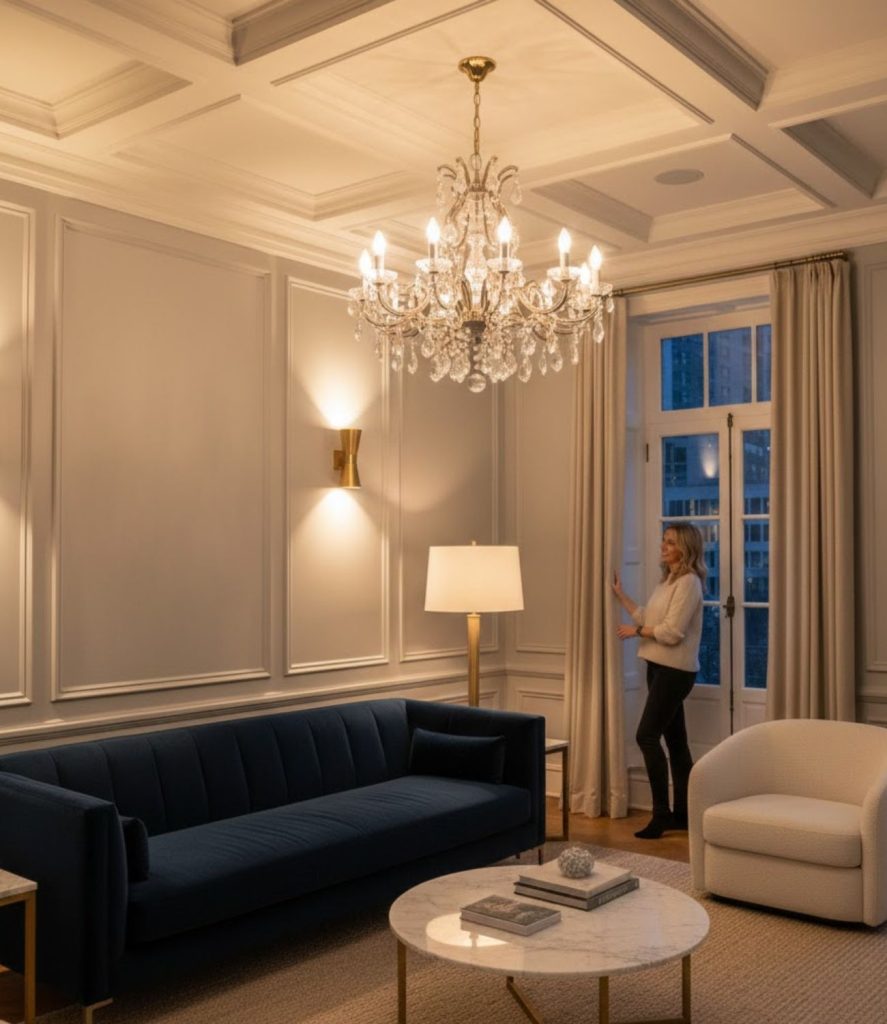 Add Statement Lighting for Warmth and Ambiance