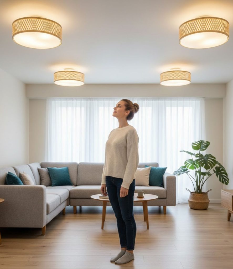 Bamboo Drum Shade Ceiling Light