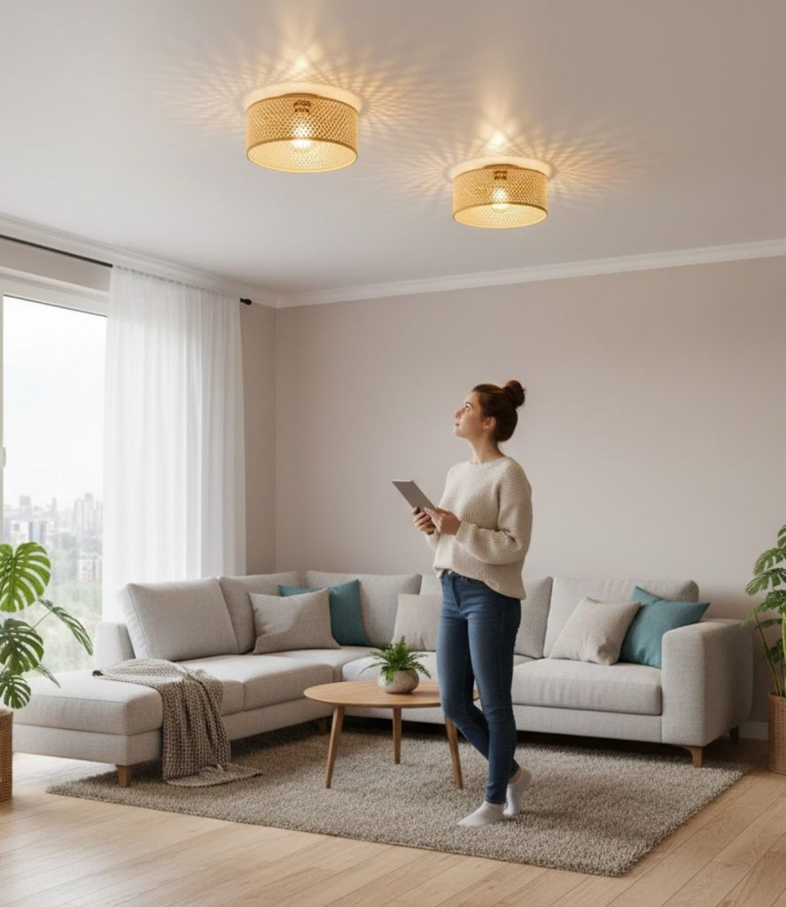 Bamboo Semi-Flush Ceiling Lights