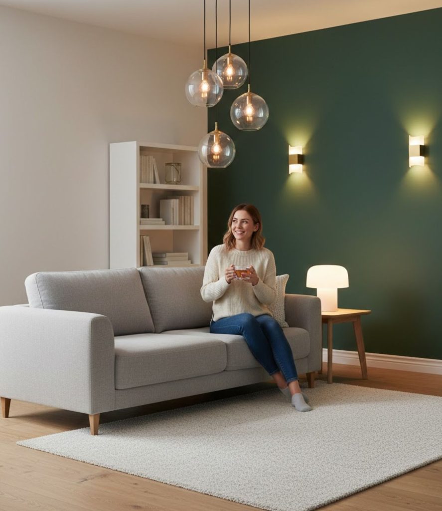 Choose glass or translucent light fixtures