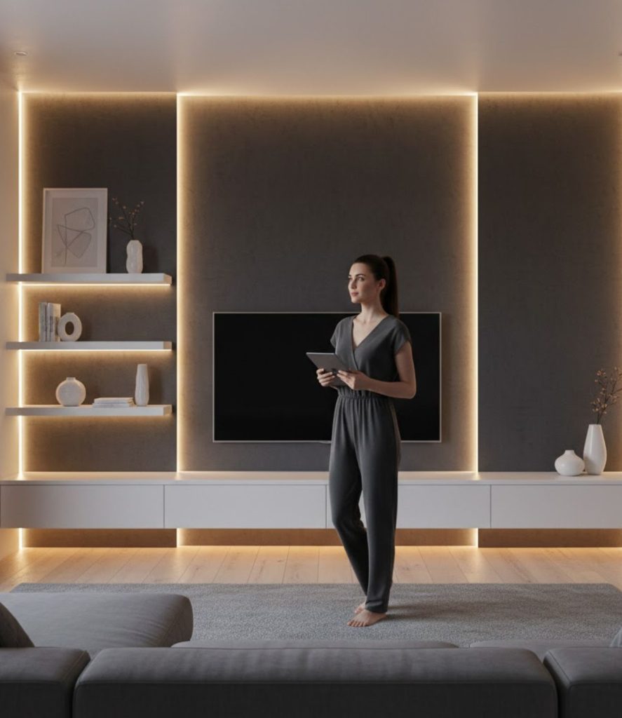  Frame a Feature Wall with LED Strip Lighting