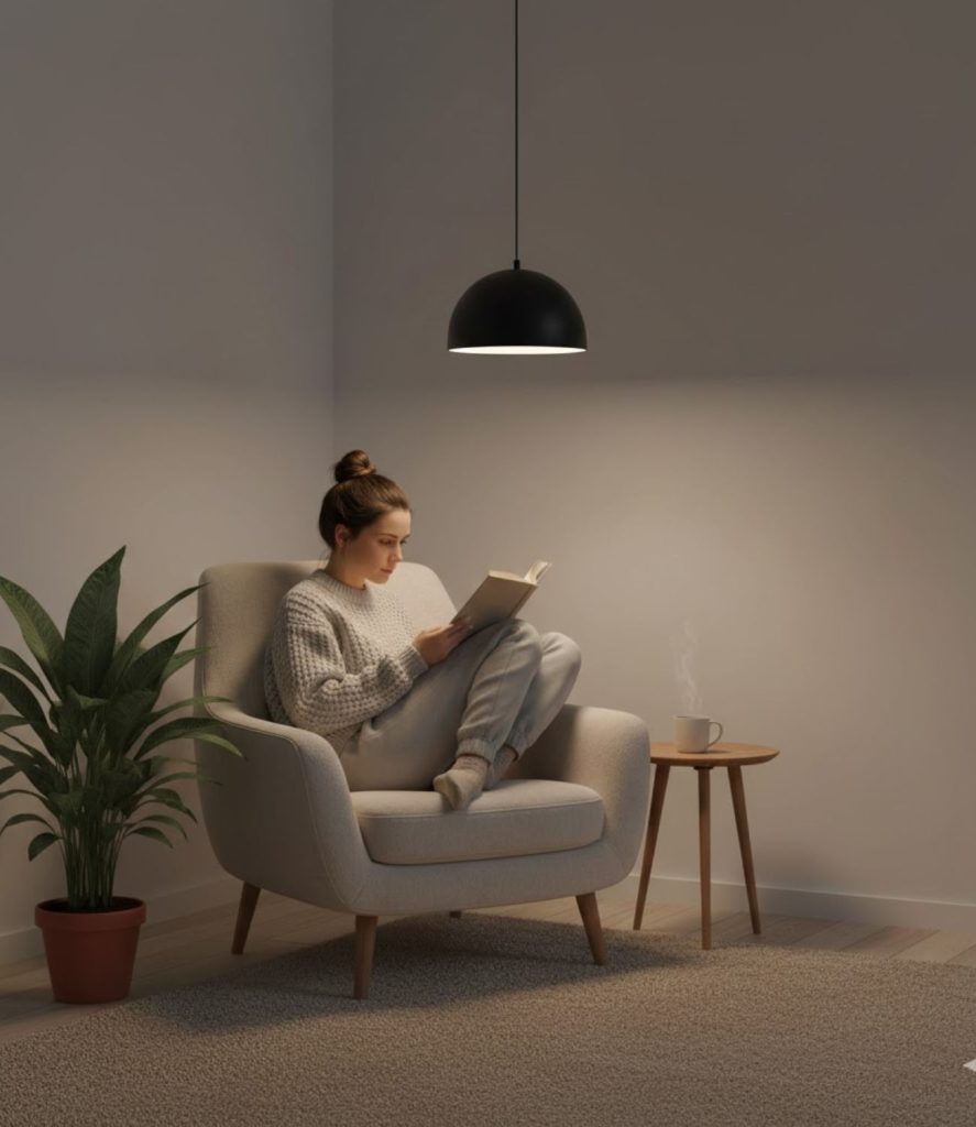 Hang Pendant Lights Above a Reading Nook