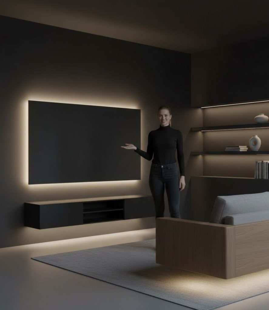 Incorporate LED Strip Lighting Behind Furniture