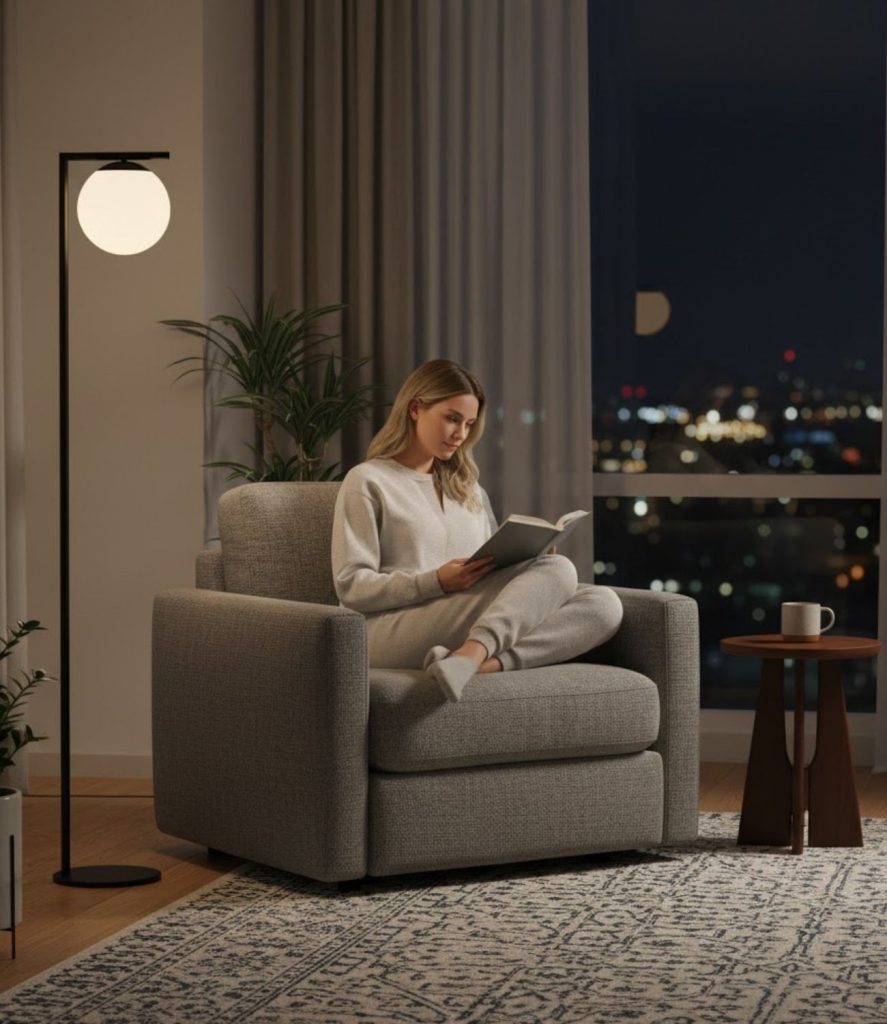 Layer with Sleek Floor Lamps