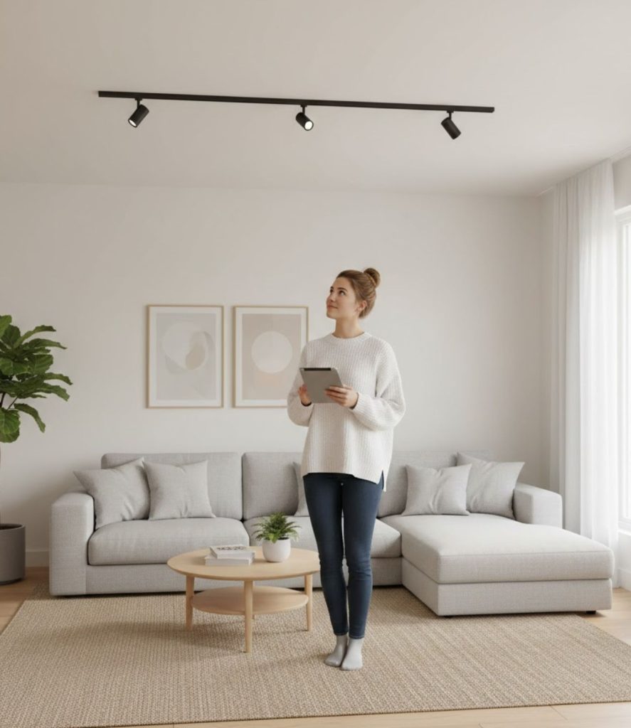  Low-profile track lighting for rooms with low ceilings