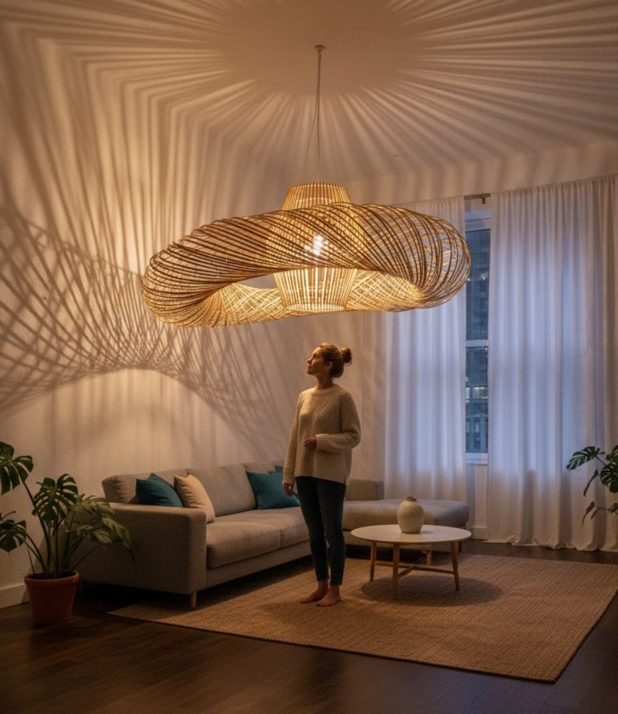 Sculptural Bamboo Art Lamps