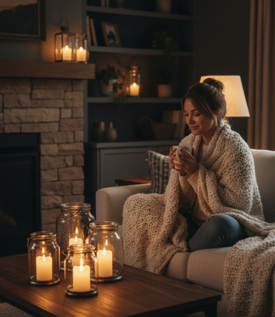 Use Candles or Flameless Lanterns for a Soft Flickering Glow