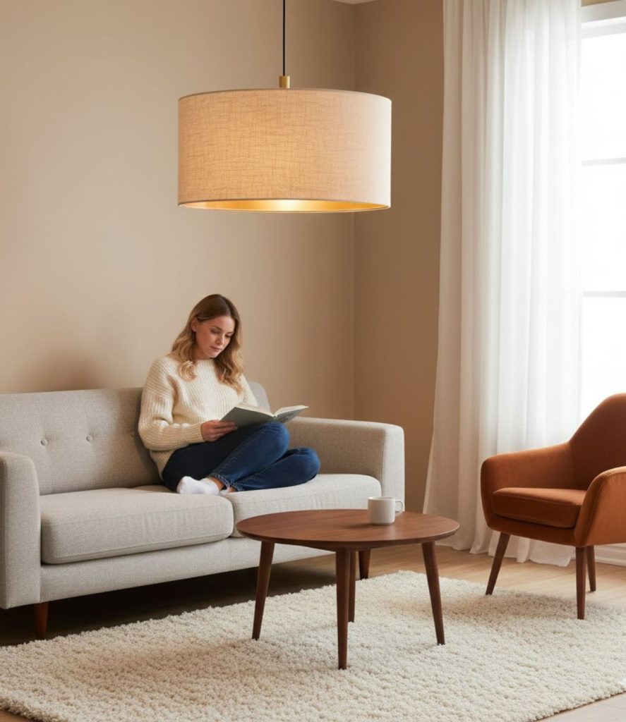 Use Drum Shade Pendants for a Cozy, Warm Atmosphere