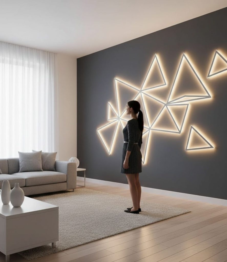 Use Geometric Wall Lights for Artistic Flair