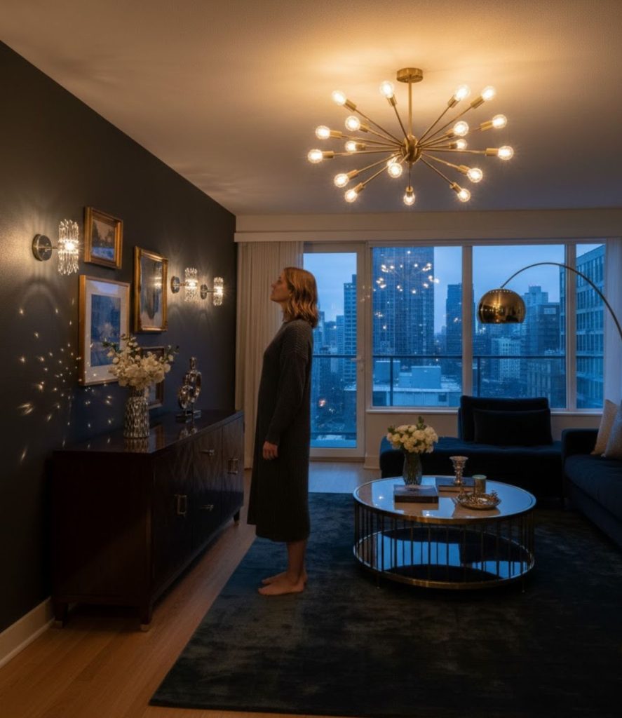 Use Reflective Metallic Lighting Fixtures to Bounce Light
