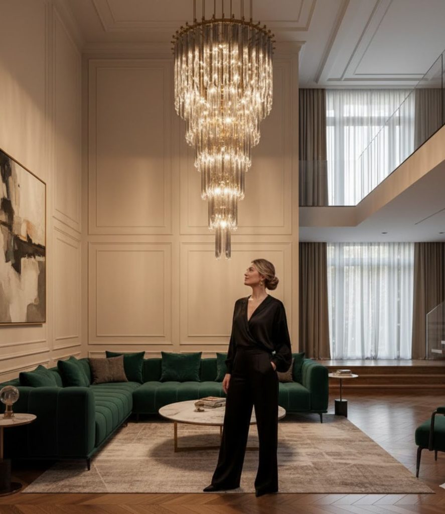 Use Tiered Pendants for Dramatic Height and Movement