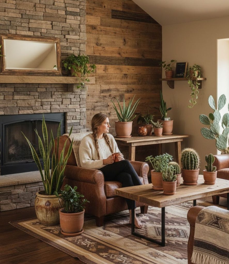 Add Indoor Plants in Terracotta or Rustic Pots