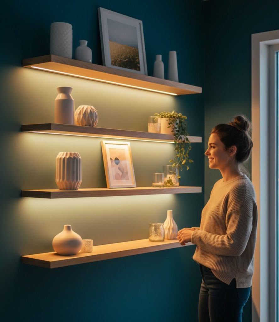 Add Soft Lighting with LED Shelf Lights