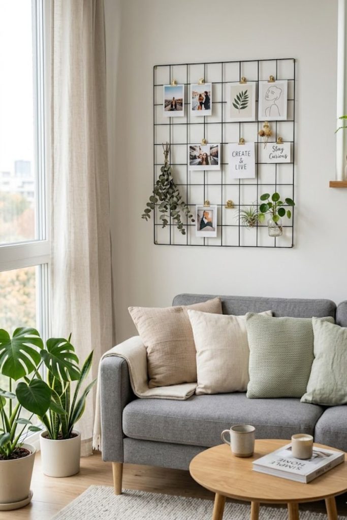 Add a Metal or Wooden Wall Grid