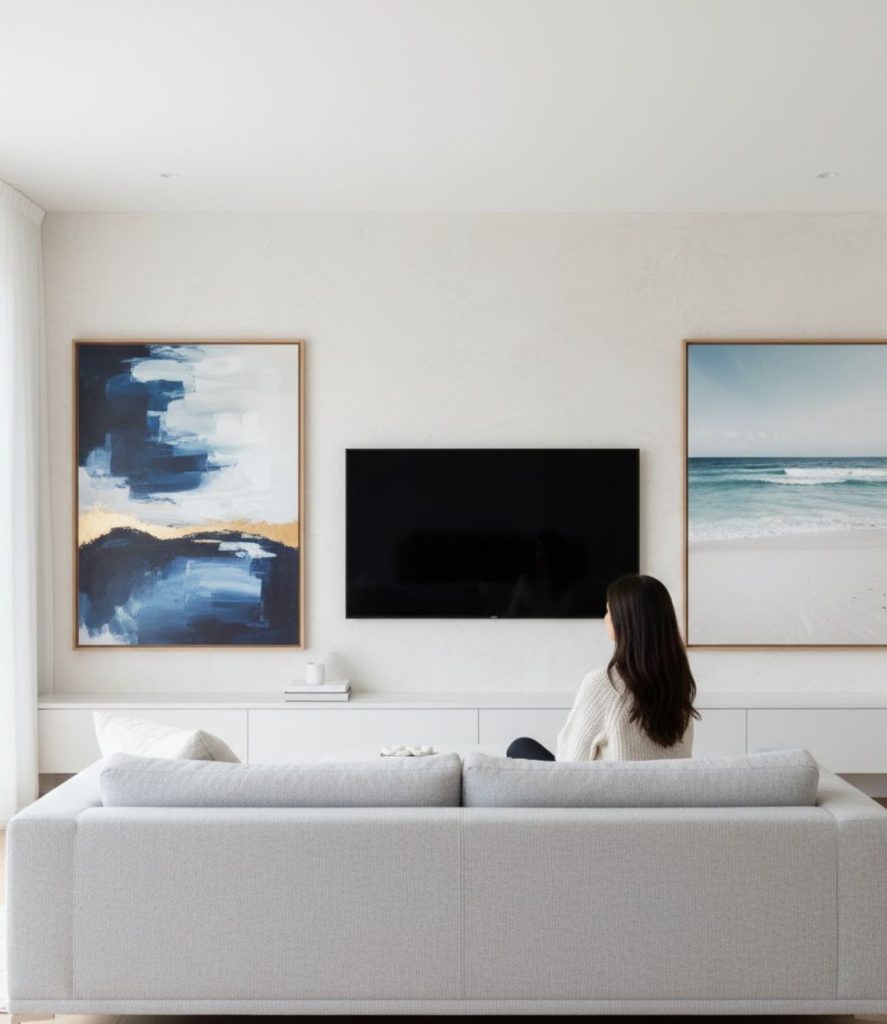 Balance the TV with Large Wall Art