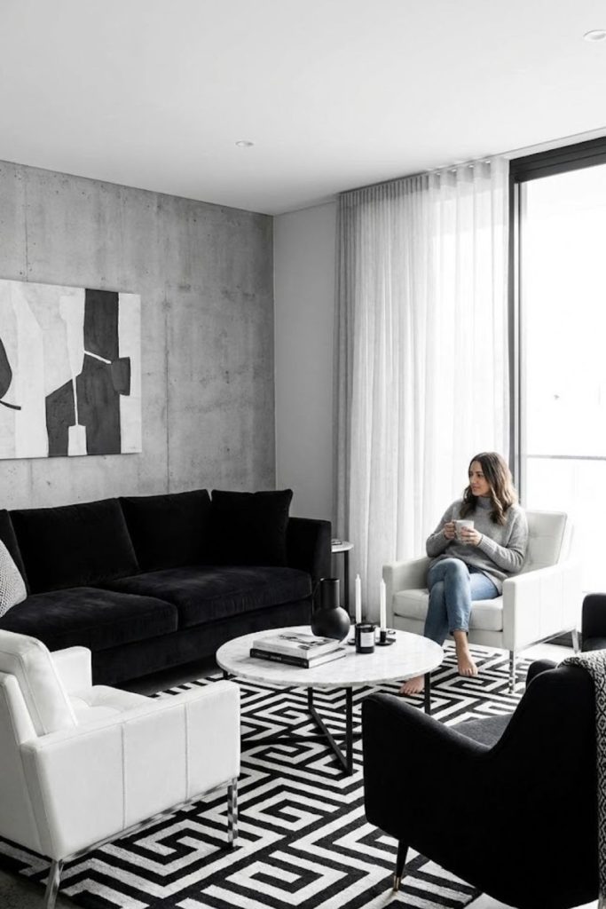  Black and white accent chairs