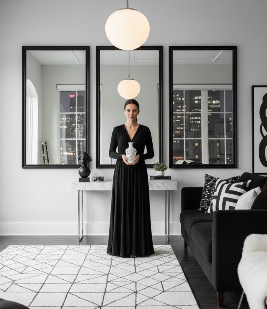 Black framed mirrors