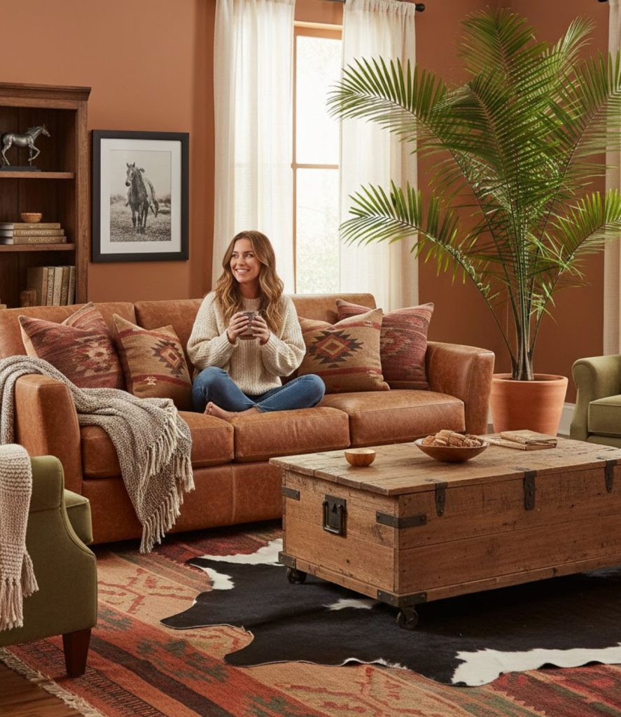 Choose a Distressed Leather Sofa for Authentic Western Appeal