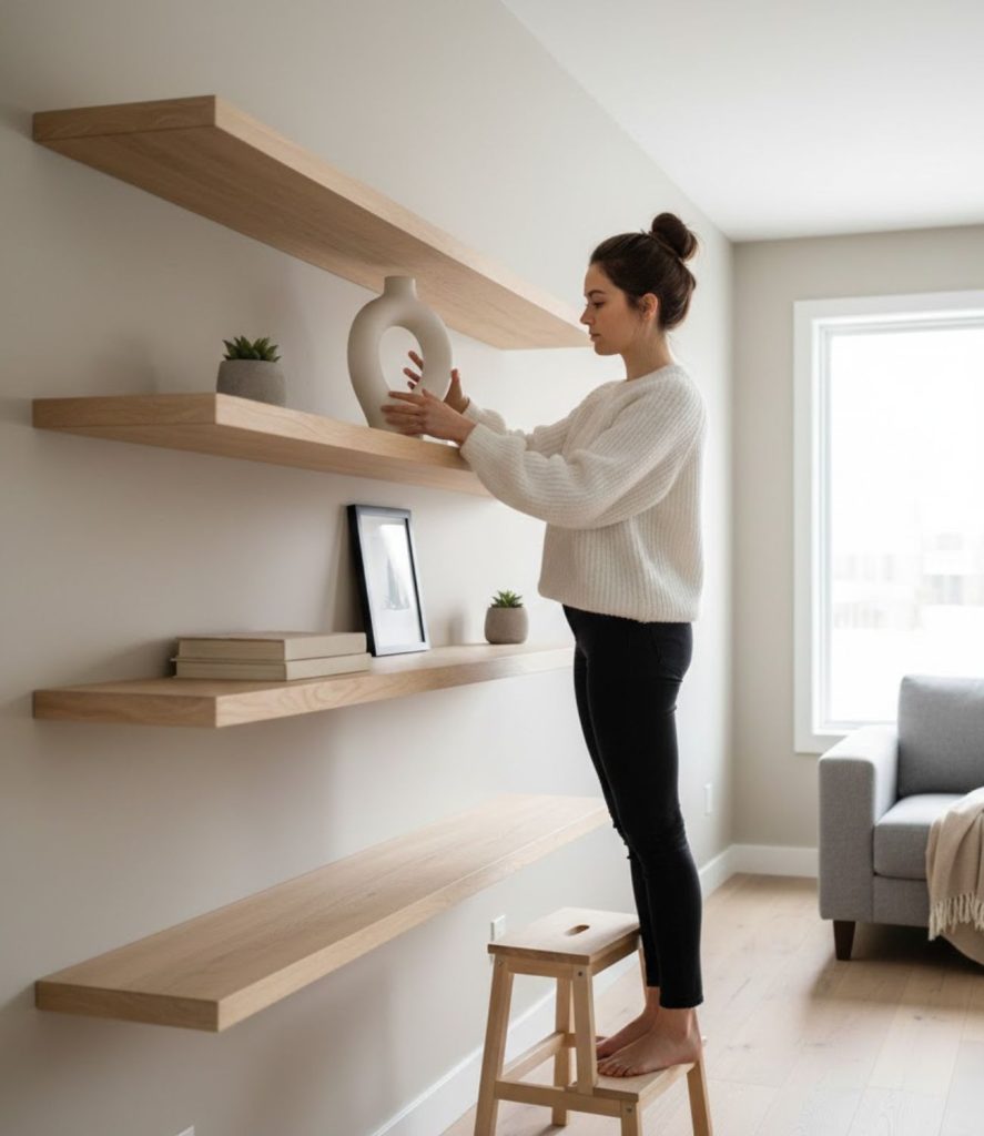 Feature a Statement Piece on Each Shelf
