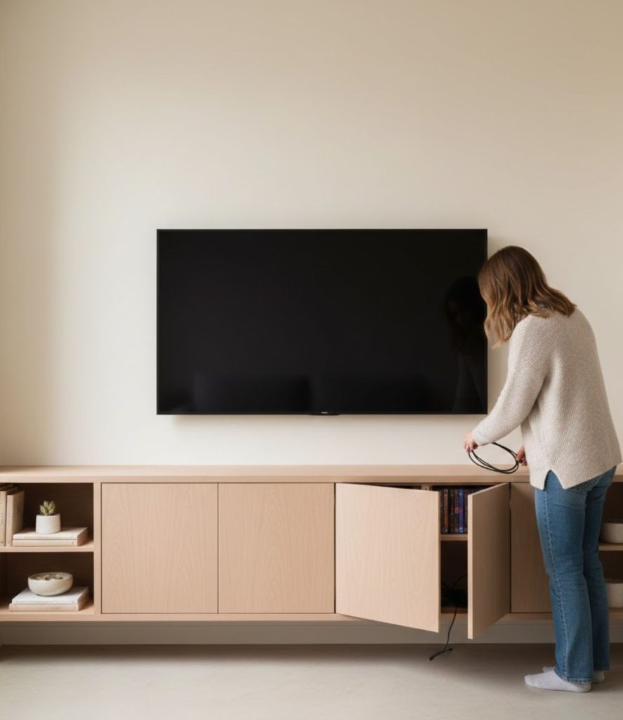 Hide Wires with Built-In Media Cabinets