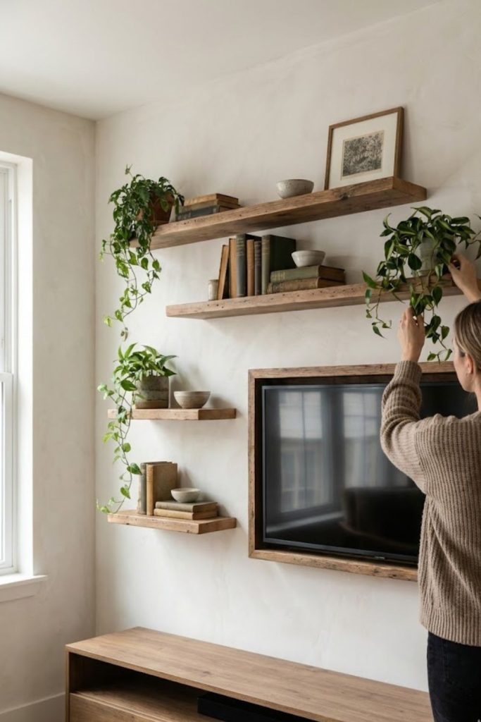 Incorporate Floating Shelves for Storage and Display