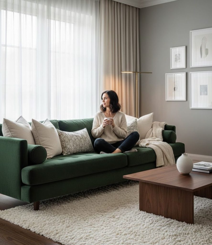 Modern Elegant Living Room with Luxurious Textures
