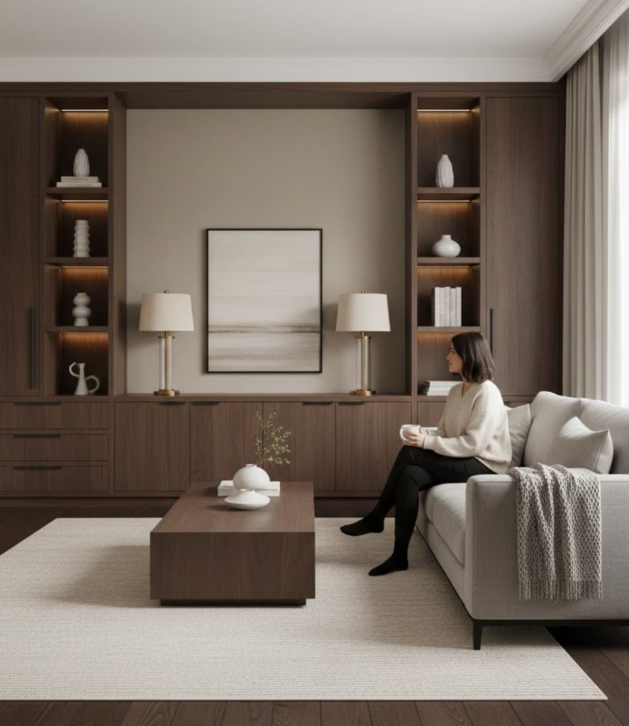Modern Elegant Living Room with Thoughtful Storage