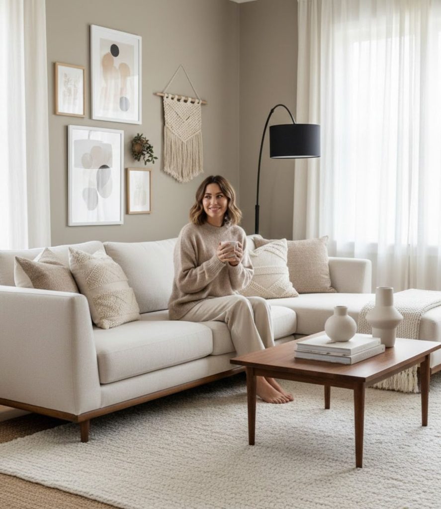 Modern Elegant Living Room with a Neutral Color Palette