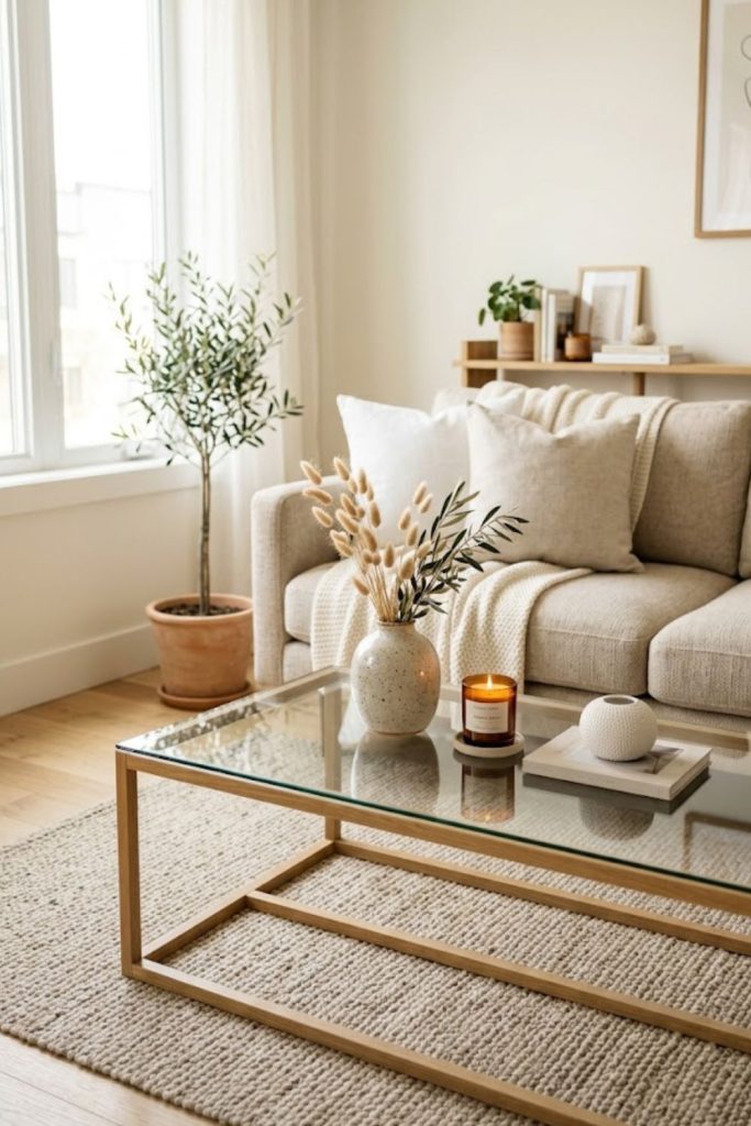 Small Living Room Decor Coffee Tables with Glass Tops