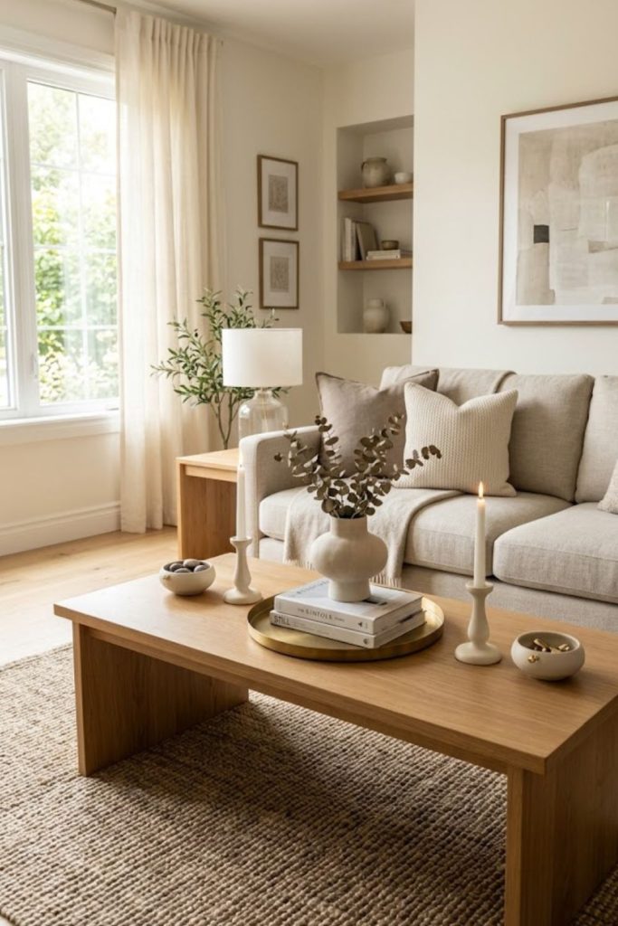 Small Living Room Decor Coffee Tables with Symmetrical Styling