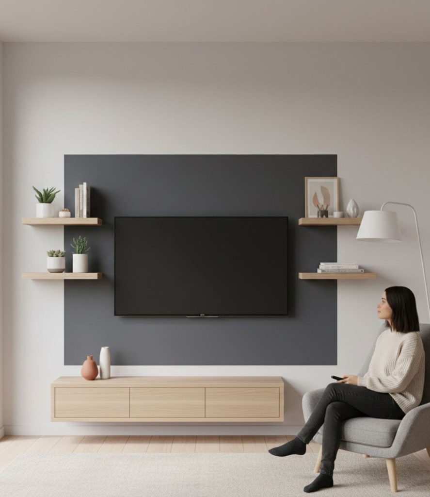 Use Color Blocking to Frame the TV