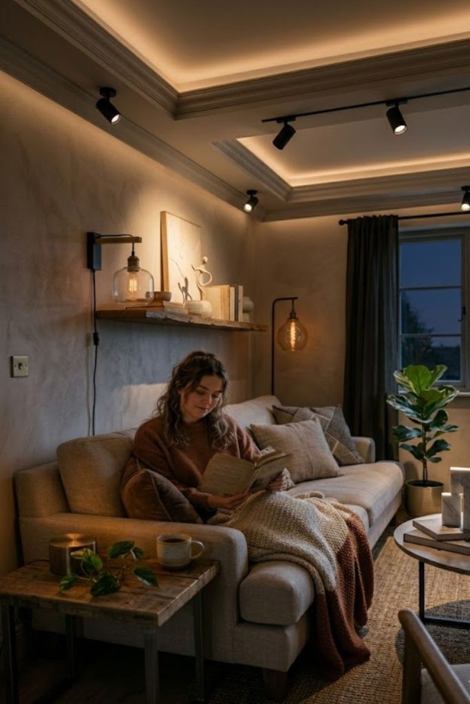 Use Spotlights to Highlight Decor and Corners