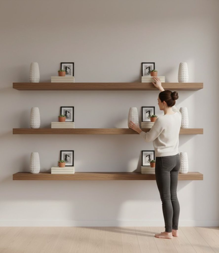 Use Symmetrical Shelf Arrangements