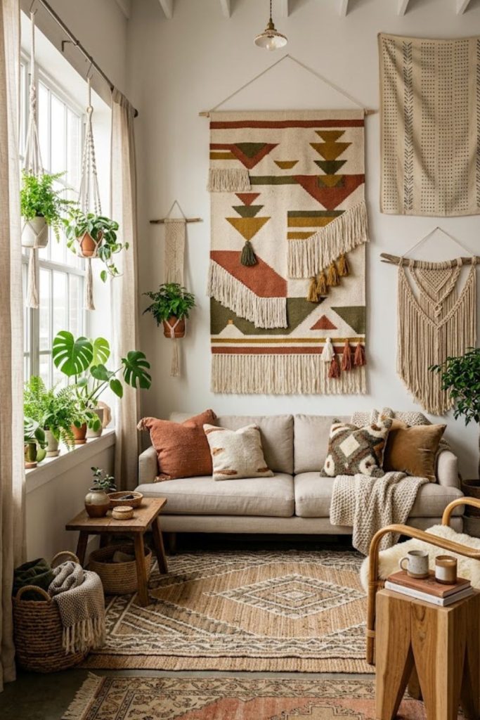 Use Wall Hangings to Add Height and Texture