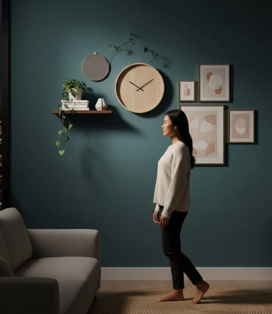 Use a Small Clock in an Asymmetrical Layout