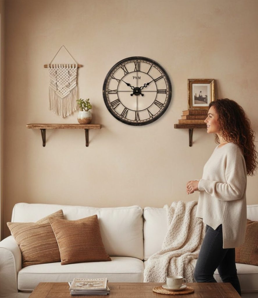  Use a Small Vintage-Style Wall Clock