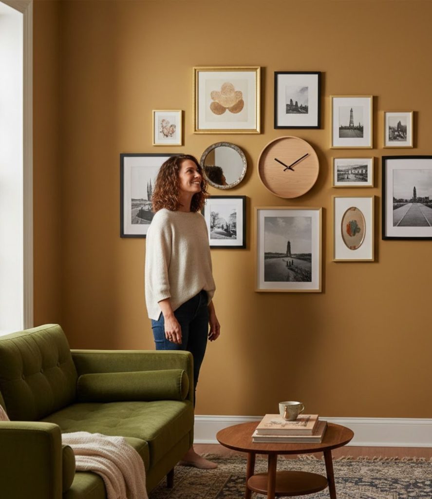 Use a Small Wall Clock as Part of a Gallery Wall