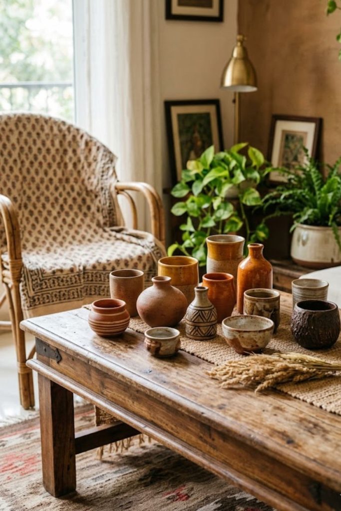 Artistic Pottery Display