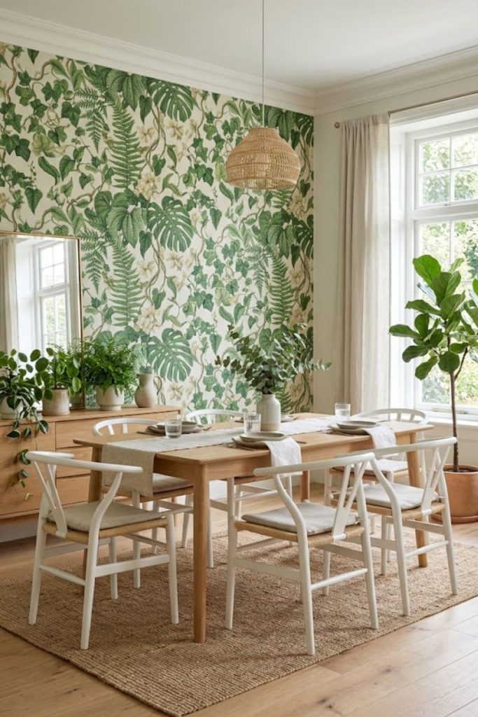 Botanical Wallpaper for a Nature-Inspired Space